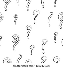 Seamless pattern with hand drawn questions marks doodle vector
