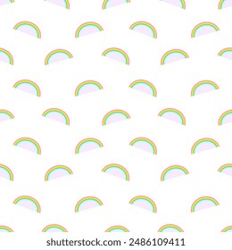 Seamless pattern with hand drawn  rainbow. Trendy vector baby texture for fabric, textile, wallpaper, apparel, wrapping