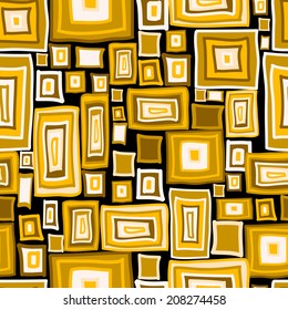 Seamless pattern with hand drawn rectangles, clipping mask is used, vector illustration