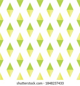 Seamless pattern with hand drawn rhombus elements. Minimalist style decorative texture. Textile, stationery, scrapbook, wallpaper design. Vector illustration.