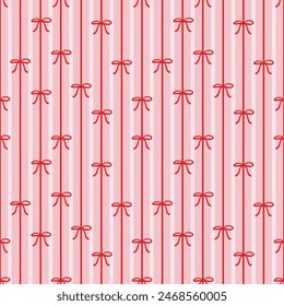 Seamless pattern with hand drawn Ribbon. Background for textile, wrapping paper, fashion, illustration.