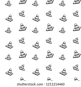Seamless pattern hand drawn road mark. Doodle black sketch. Sign symbol. Decoration element. Isolated on white background. Flat design. Vector illustration.