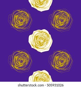 seamless pattern with hand drawn roses