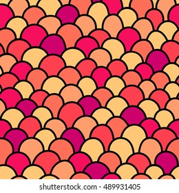  Seamless pattern of hand drawn scale. Abstract seamless pattern. Graphic ornament. Vector repeating texture. Reptile skin texture.