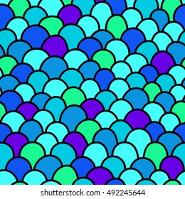 Seamless pattern of hand drawn scale. Abstract seamless pattern. Graphic ornament. Vector repeating texture. Reptile skin texture.