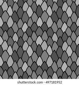 Seamless pattern of hand drawn scale. Abstract seamless pattern. Graphic ornament. Vector repeating texture. Reptile skin texture.