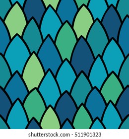 Seamless pattern of hand drawn scale. Abstract seamless pattern. Graphic ornament. Vector repeating texture. Reptile skin texture.