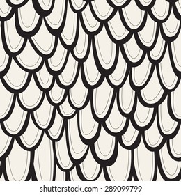 Seamless pattern with hand drawn scales. Creative abstract background. Stylized flake texture. Modern graphic design.