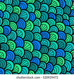 Seamless pattern of hand drawn scales. 