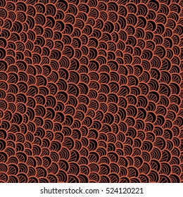 Seamless pattern of hand drawn scales. Abstract seamless pattern. Diagonal direction Graphic ornament with diagonal direction. Vector repeating texture. Reptile skin texture. 