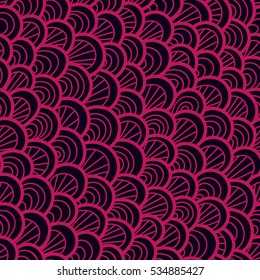 Seamless pattern of hand drawn scales. Abstract seamless pattern. Graphic ornament. Vector reptile skin texture.