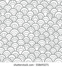 Seamless pattern of hand drawn scales. Abstract seamless pattern. Graphic ornament. Vector reptile skin texture.
