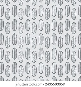 Nahtloses Muster mit Handzeichnung, im skandinavischen Stil Schwarz-Weiß Umriss Hintergrund. Einfache minimalistische Hintergrund für Web, Druck, Tapete, Wickelpapier, Textil, Scrapbooking.