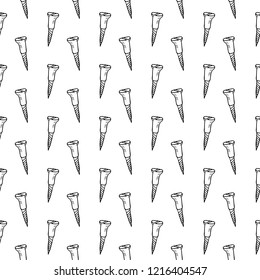 Seamless pattern hand drawn screws. Doodle black sketch. Sign symbol. Decoration element. Isolated on white background. Flat design. Vector illustration.
