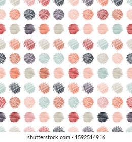 Seamless pattern with hand drawn scribble smear circle. Abstract grunge texture. Vector illustration