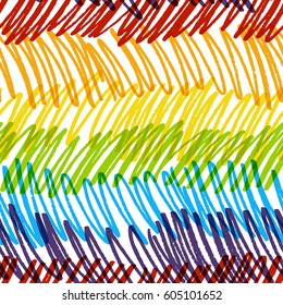 Seamless pattern with hand drawn scribble texture