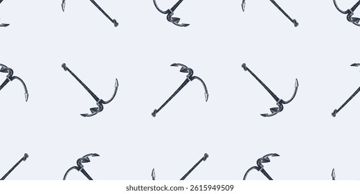 Seamless pattern of hand drawn sea anchors, vector background, paper, wallpaper, fabric