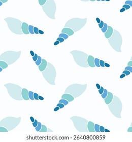 Seamless pattern of hand drawn seashells on isolated background. Design for summertime celebration, scrap booking, wedding invitation, textile, home decor, nursery decoration, paper craft.  