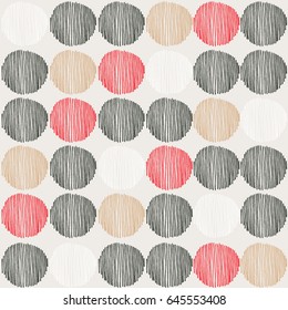 Seamless pattern with hand drawn shaded circles