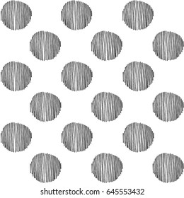 Seamless pattern with hand drawn shaded circles