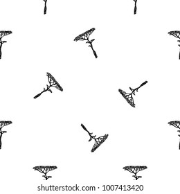 Seamless pattern of hand drawn sketch style. Australian tree.Vector illustration isolated on white background.