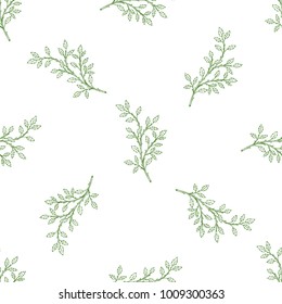 Seamless pattern of hand drawn sketch style.  Rose flower. Vector illustration isolated on white background.