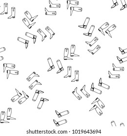 Seamless pattern of hand drawn sketch style Shoes.Vector illustration isolated on white background