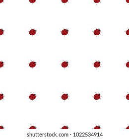 Seamless pattern of hand drawn sketch style. ladybird. Vector illustration isolated on white background.