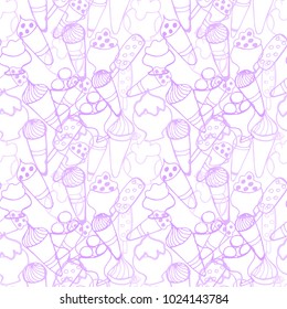 Seamless pattern of hand drawn sketch style. Ice-cream. Vector illustration isolated on white background.