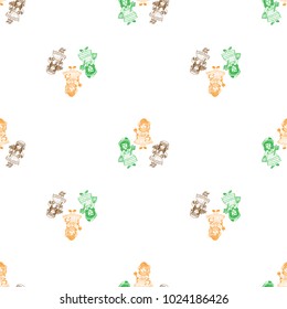 Seamless pattern of hand drawn sketch style. Girl graphic. Vector illustration isolated on white background.