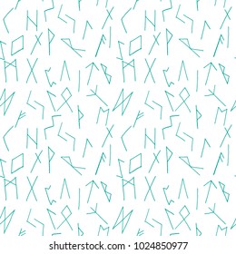 Seamless pattern of hand drawn sketch style. Signs symbols. Vector illustration isolated on white background.