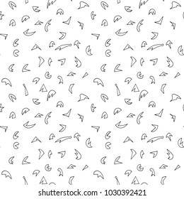 Seamless pattern of hand drawn sketch style shape Abstraction.Vector illustration isolated on white background