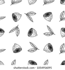 Seamless pattern of hand drawn sketch style Lemon.Vector illustration isolated on white background 