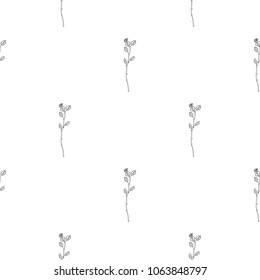 Seamless pattern of hand drawn sketch style Flowers.Vector illustration isolated on white background 