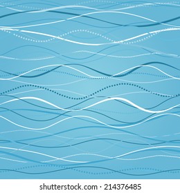 seamless pattern hand drawn sketch colored waves