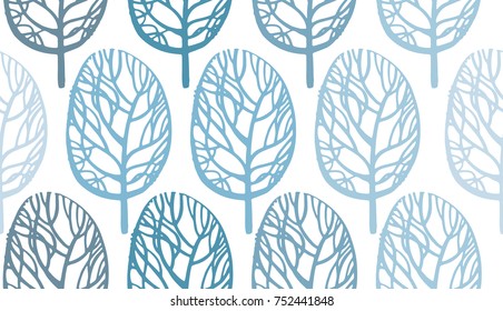 Seamless pattern of hand drawn sketch style leaves. Vector illustration.