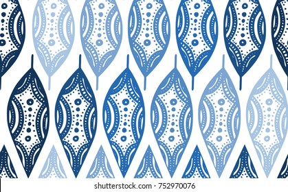 Seamless pattern of hand drawn sketch style leaves. vector illustration