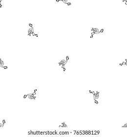 Seamless pattern of hand drawn sketch style Flamingo.Vector illustration isolated on white background.