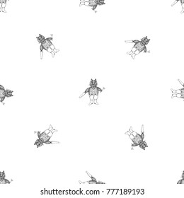 Seamless pattern of hand drawn sketch style cat. Vector illustration.