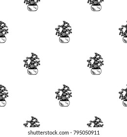 Seamless pattern of hand drawn sketch style Home cactus. Vector illustration.