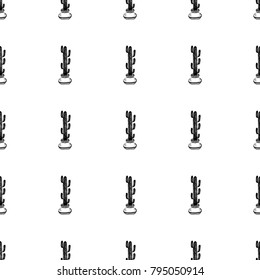 Seamless pattern of hand drawn sketch style Home cactus. Vector illustration.