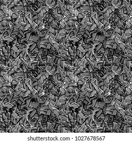 Seamless pattern of hand drawn sketches rough hatching grunge texture. Vector illustration