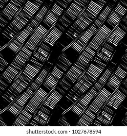 Seamless pattern of hand drawn sketches rough hatching grunge texture. Vector illustration