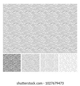 Seamless pattern of hand drawn sketches inclined parallel hatching grunge textures. Texture has four different shades. vector illustration