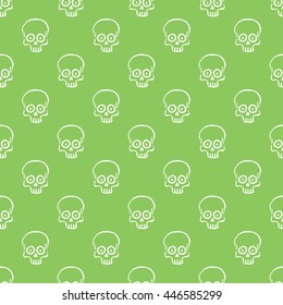 Seamless pattern with hand drawn skulls. Vector Illustration