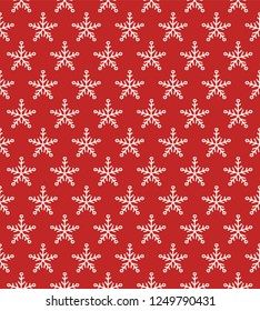 Seamless pattern with hand drawn snowflakes. Vector.
