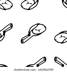 Seamless pattern Hand drawn spatula Toy doodle. Sketch children's toy icon. Decoration element. Isolated on white background. Vector illustration.