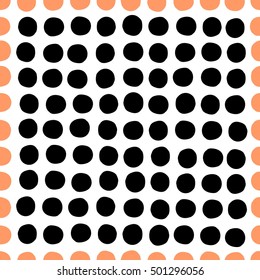 Seamless pattern. Hand drawn specks in a row. Vector illustration