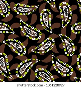 Seamless pattern with hand drawn spiral seashells. Marine theme. Vector illustration