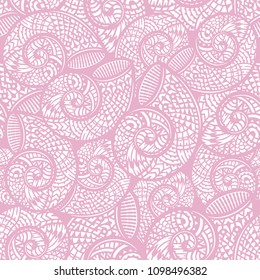 Seamless pattern with hand drawn spiral shells. Marine theme. Vector illustration.
